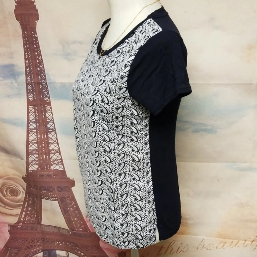 J. Crew paisley eyelet top